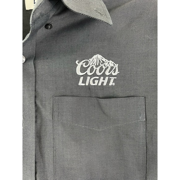 Unisex Coors Light Gift Uniform Polo Shirt Top Embroidered Small Charcoal Collar - Picture 3 of 6